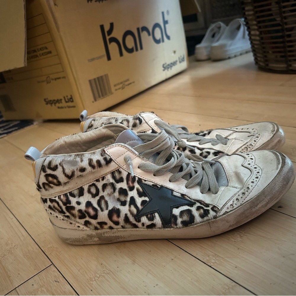 Leopard Print High-Top Golden Goose